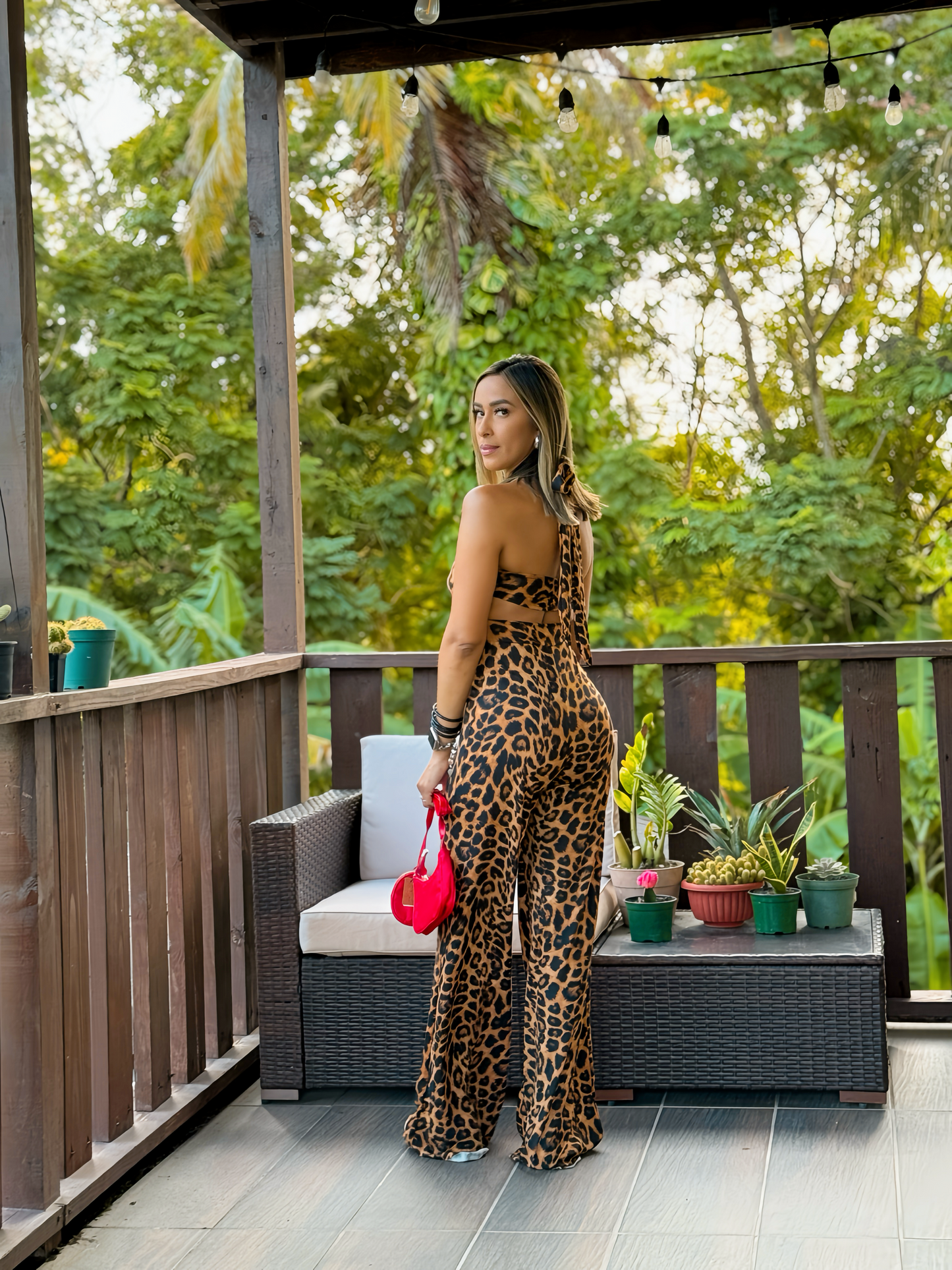 Animal print jumpsuit