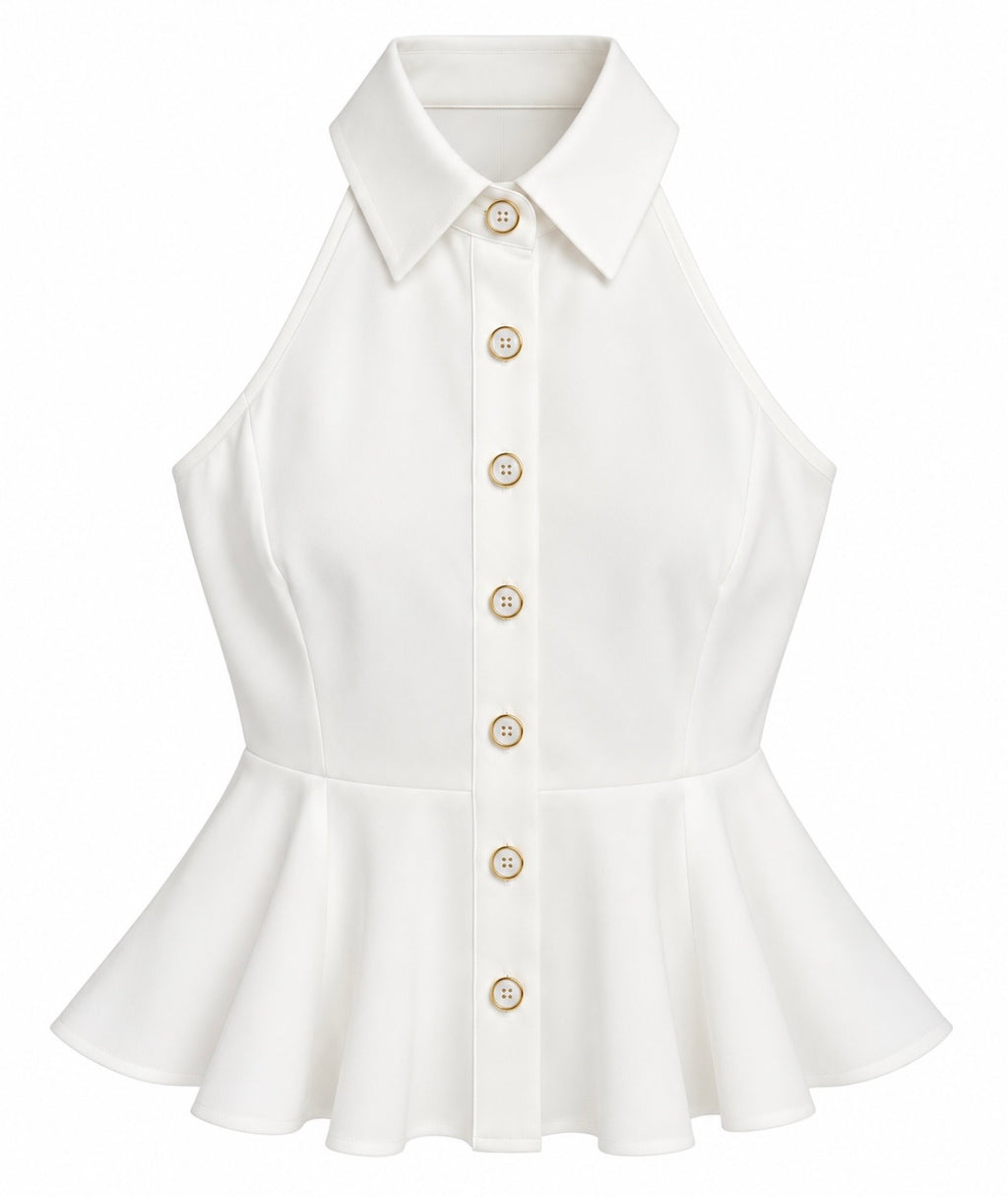 Ivory peplum top