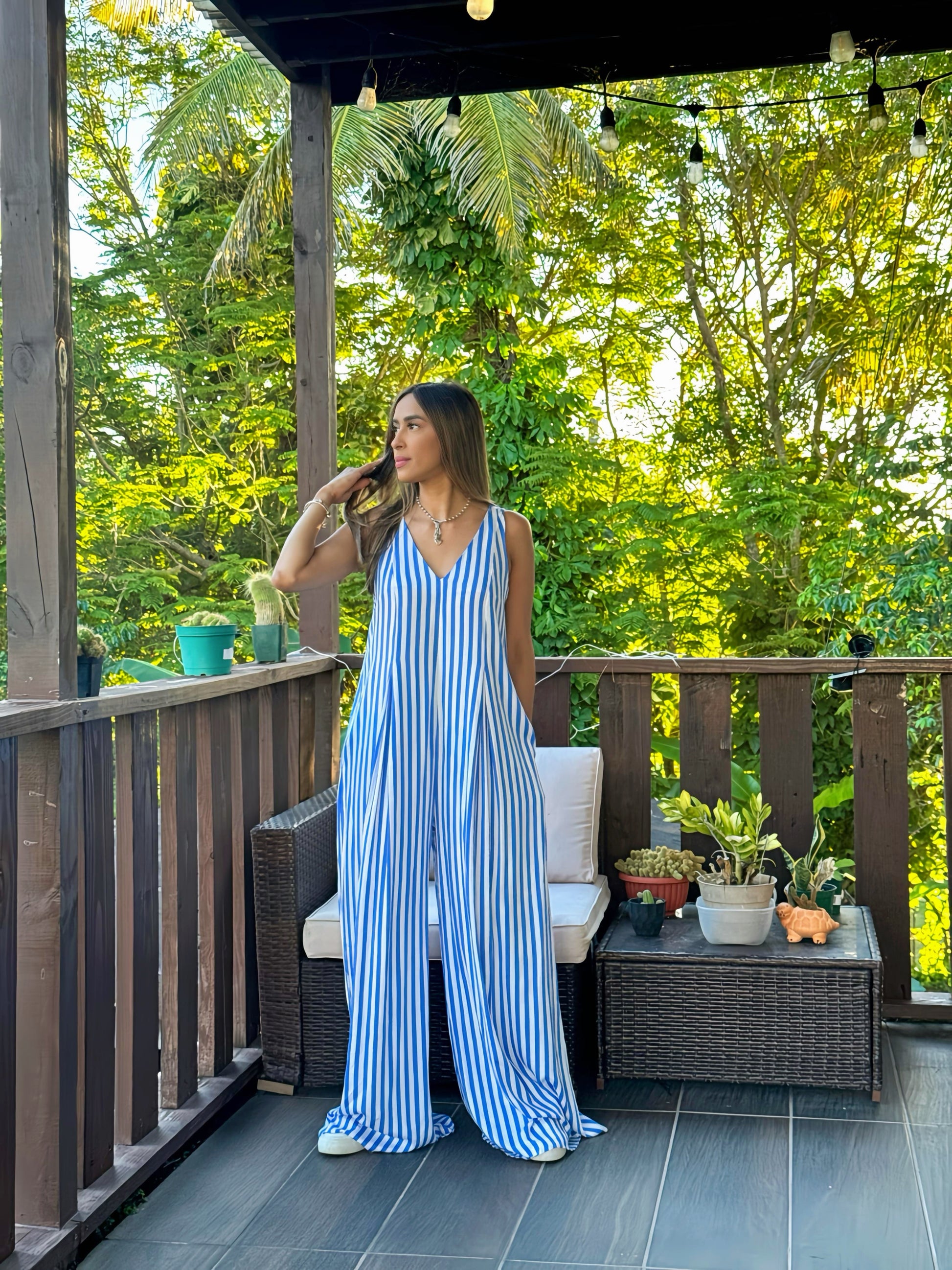 Blue jumpsuit